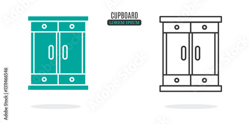 Illustration symbol. Cupboard abstract illustration design. Stock vector icon.