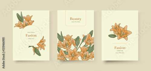 Vector templates of abstract floral arrangements. Decorative flowers and leaves. For invitation, flyer, poster, wedding and greeting card, banner, brochure, email header, social media post, advertisem