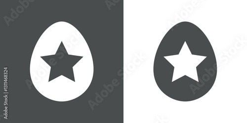 Elemento decorativo de Pascua. Huevo de Pascua con silueta de estrella