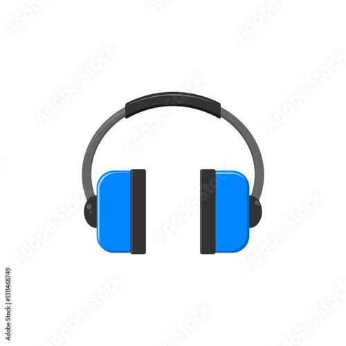 blue earmuff. safety equipment. worker safety equipment. noise reducer. vector illustration. safety equipment.