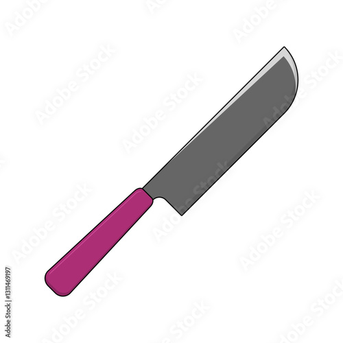 knife with purple handle. cutting tools. kitchen tools. vector illustration