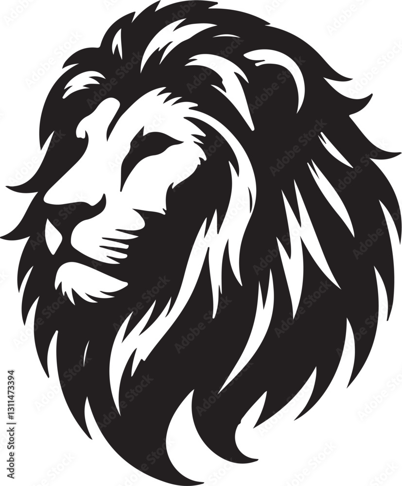Fototapeta premium Lion picture in white background
