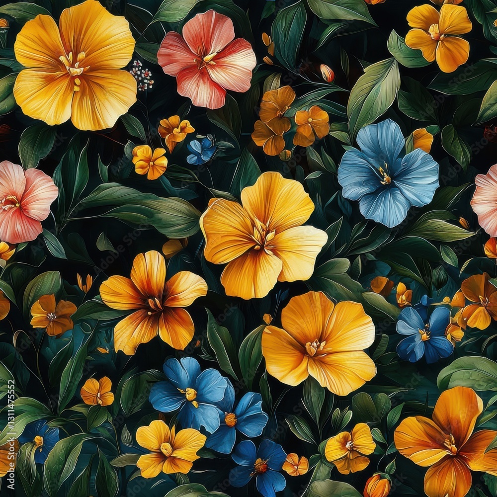 Beautiful bunch of flowers in various colors and textures creating an attractive display Seamless Texture Beautiful bunch of flowers in various colors and textures creating an attractive display Seamless Texture