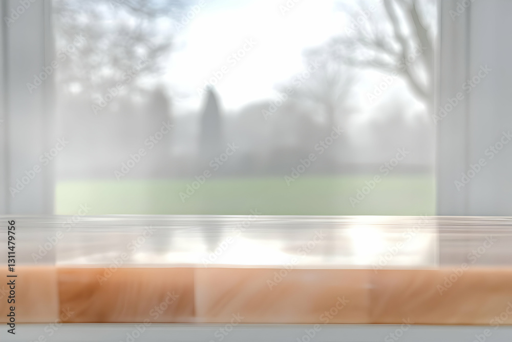 Light Brown Wooden Tabletop With Spring Window View Backgrounds And Light Brown Wooden Tabletop With Spring Window View Backgrounds And