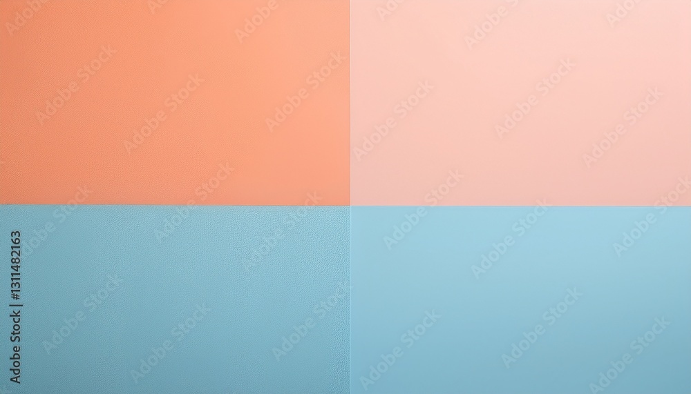 Fototapeta premium Seamless Pastel Peach Blue Gradient BG. Gentle minimalist background. Soft pastel peach to muted soft blue transition. Calm & subtle backdrop