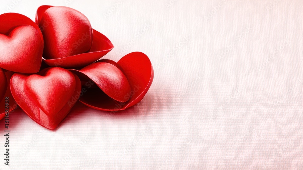 A cluster of red hearts arranged on a soft, light background, symbolizing love and affection. A cluster of red hearts arranged on a soft, light background, symbolizing love and affection.