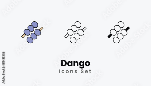 Dango Icons thin line and glyph vector icon stock illustration