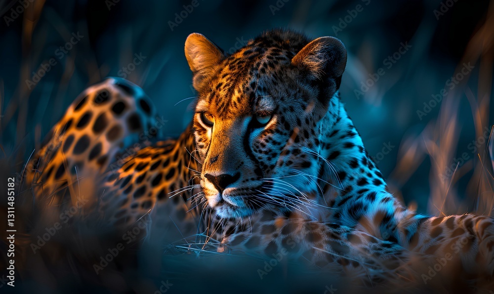 Leopard, animals in night