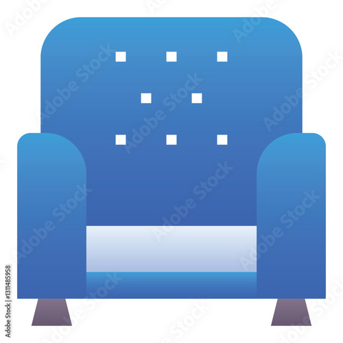 Gradient color icon, illustration for Sofa, couch, furniture.