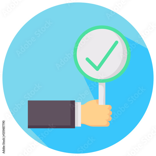 approve vector round flat icon