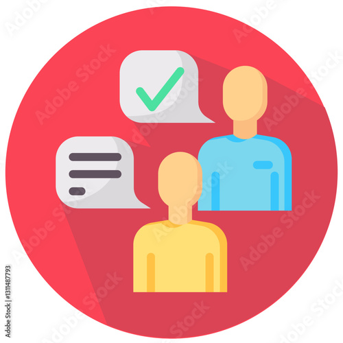 agree vector round flat icon