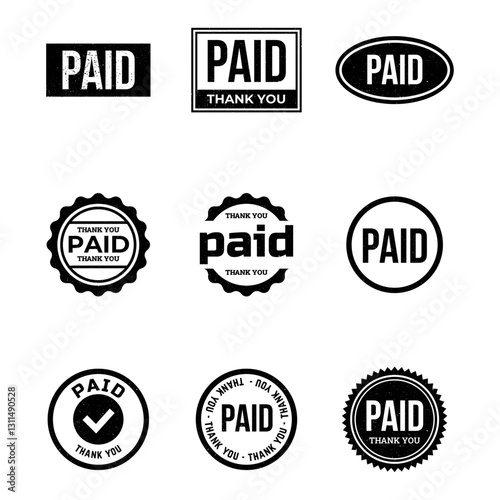 Paid Stamp Vector Illustration isolated on white background.