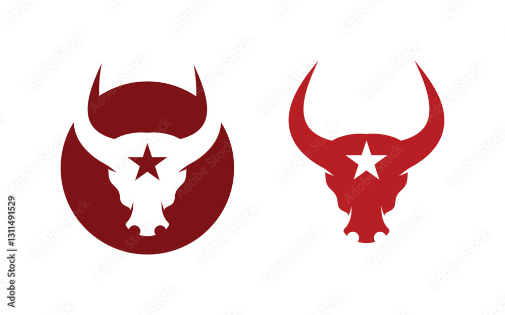 Taurus Head Horn Logo Template vector icon illustration design Taurus Head Horn Logo Template vector icon illustration design