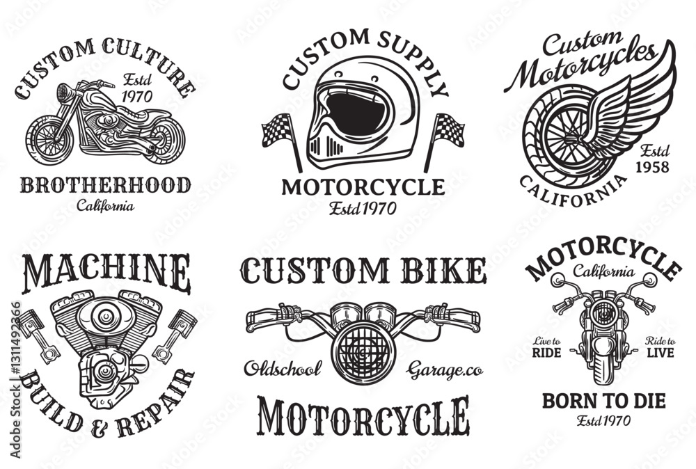 Fototapeta premium Vintage Logo Motorbike
