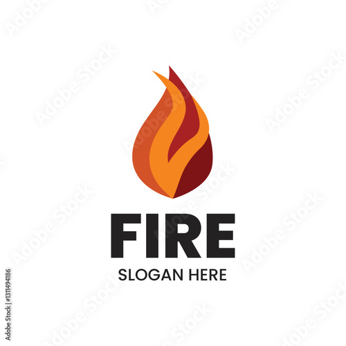 Fire or flame logo design isolated on white background.