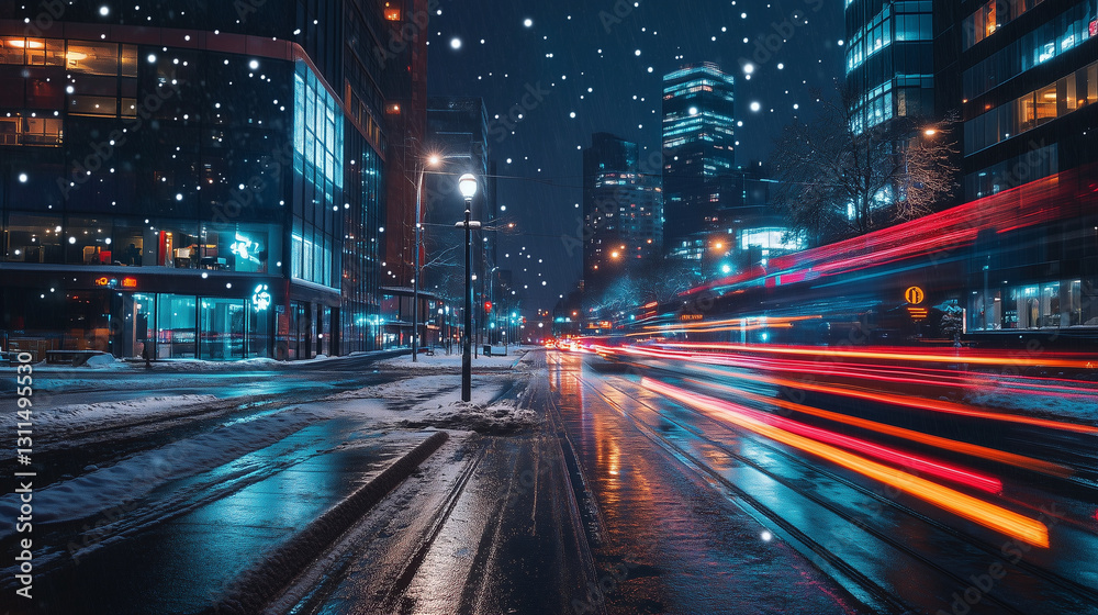 Obraz premium City photography with northern lights, night photography, arctic circle . 
