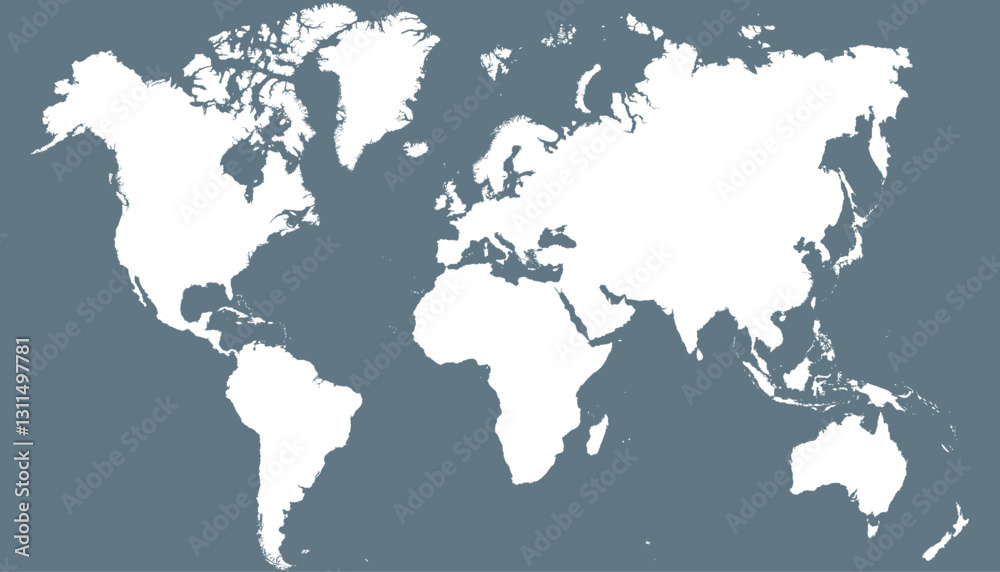 Obraz premium World map. Grey modern vector map. Silhouette map.