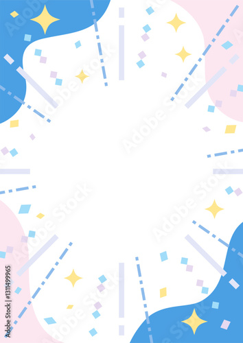 ポップで楽しいイメージの集中線背景