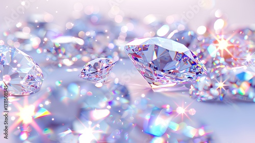 Obraz na płótnie scattered diamonds, very flash, crystal clear, emitting colorful light w salonie