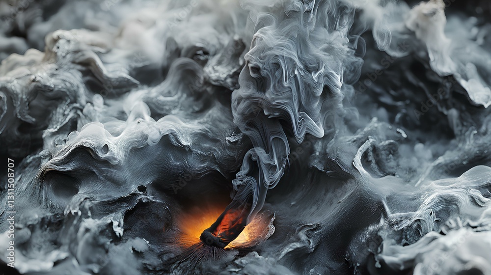 Smoke seems to dance in an extinguished match