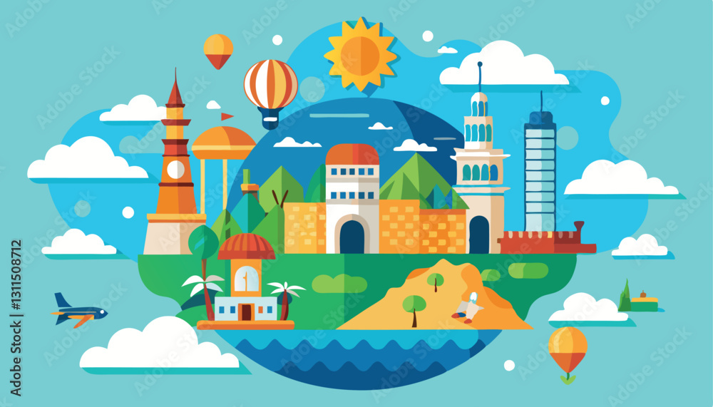 Fototapeta premium very beautiful and high quality colorful natural illustration vector 