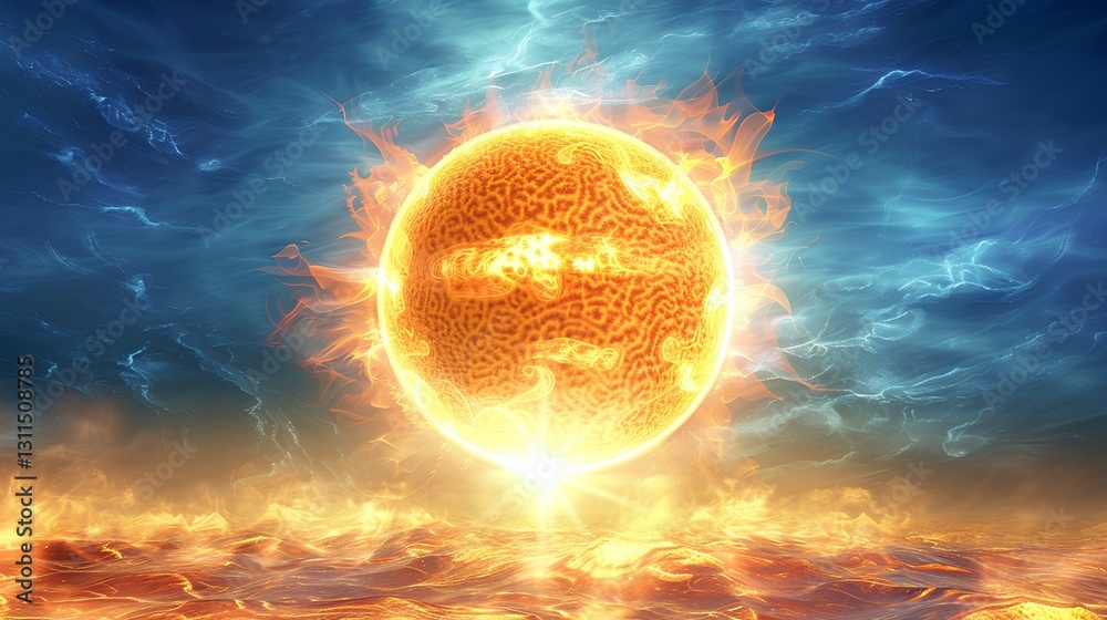 Sun with maximum ultraviolet