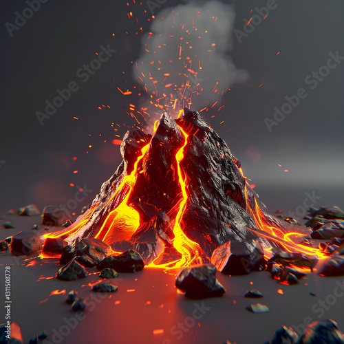 Obraz na płótnie stylized volcano detailed w salonie