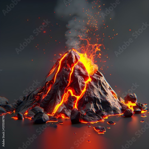 Obraz na płótnie stylized volcano detailed w salonie