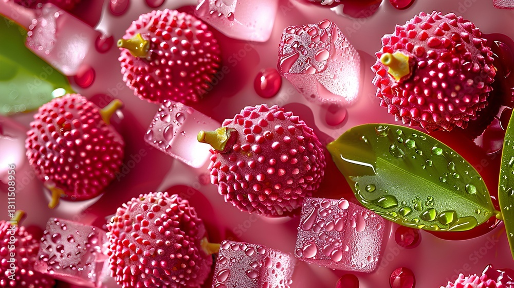 view you can look down on many pieces of Waxberry Bayberry Arbutus Fruit and little pink ice cube