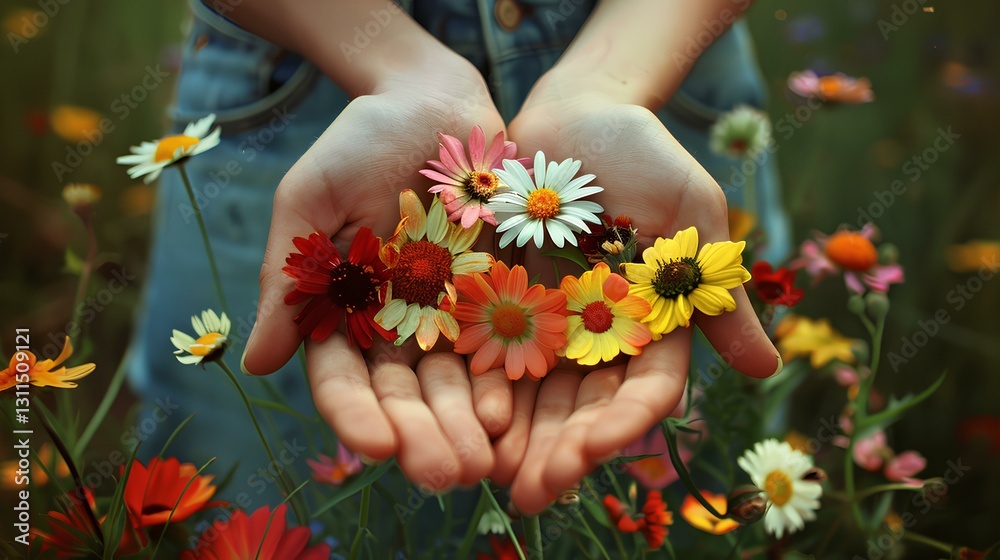 Wildflowers on the palms