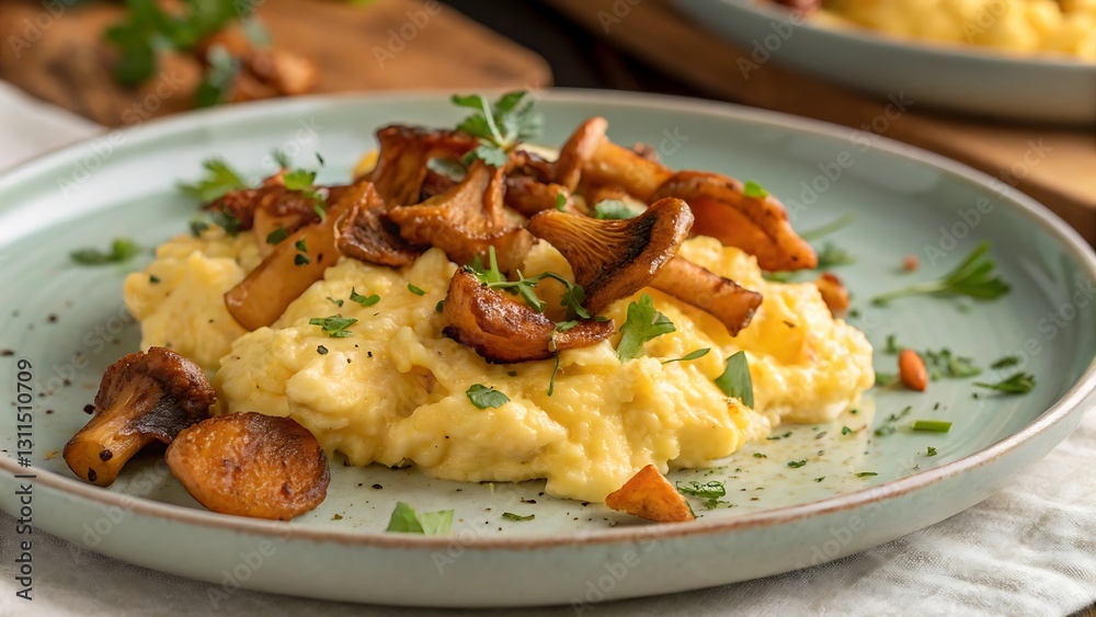 Fluffy Scrambled Eggs with Sautéed Chanterelles – A Delightful Flavor Combination Fluffy Scrambled Eggs with Sautéed Chanterelles – A Delightful Flavor Combination