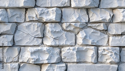 Detail of a white brick wall texture