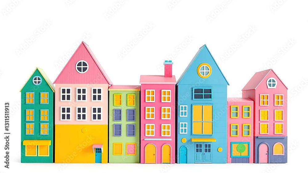 Whimsical Wonder: Pastel Buildings with a Touch of Magic Whimsical Wonder: Pastel Buildings with a Touch of Magic