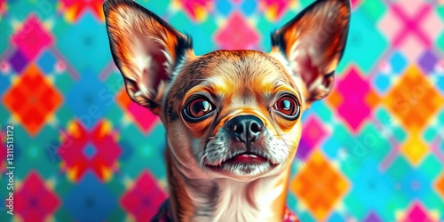 Diamond-Patterned Chihuahua: A Doggy Fashion Statement