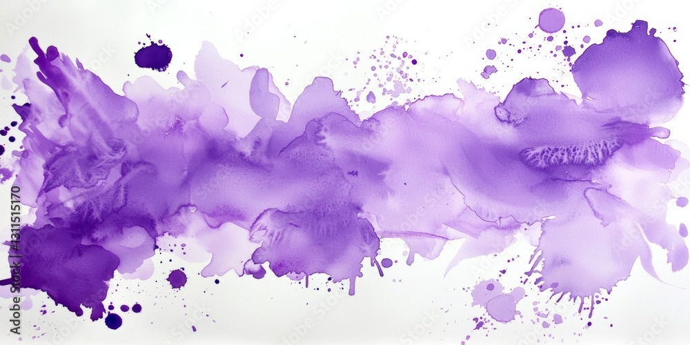 Obraz premium Artistic exploration of purple hues through watercolor splashes.