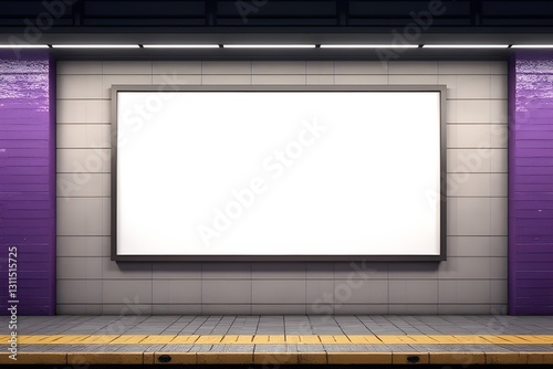 Blank Subway Station Billboard Mockup for Advertising Design