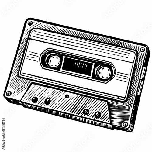 Retro Cassette Tape  Illustration Vintage Music Icon Design