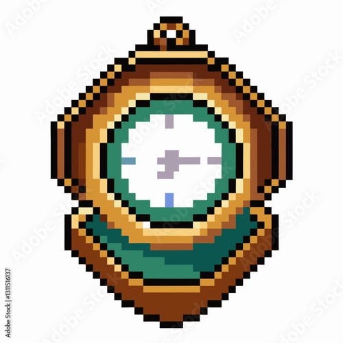 Retro Pixel Art Clock Vintage Timepiece in 8 Bit Style for Nostalgic Designs