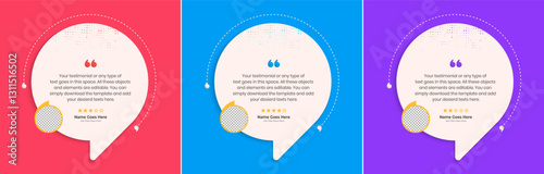 Creative Testimonial, What our Clients Say, Quote , Review, Feedback, Infographic Template, Label, Editable Vector Illustration