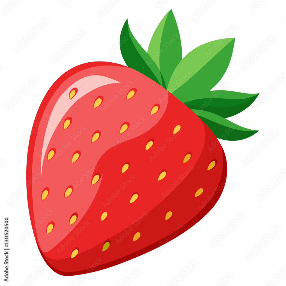 Strawberry icon in vibrant colors and glossy style Strawberry icon in vibrant colors and glossy style