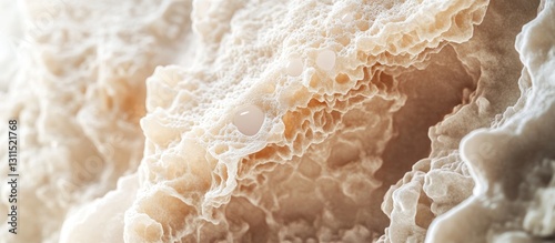 Calcium oxalate kidney stone closeup in soft beige and white tones showing intricate textures and formations highlighting urolithiasis details