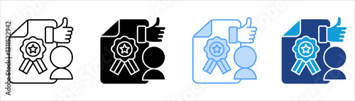 Recognition Icon Set Multiple Style Collection