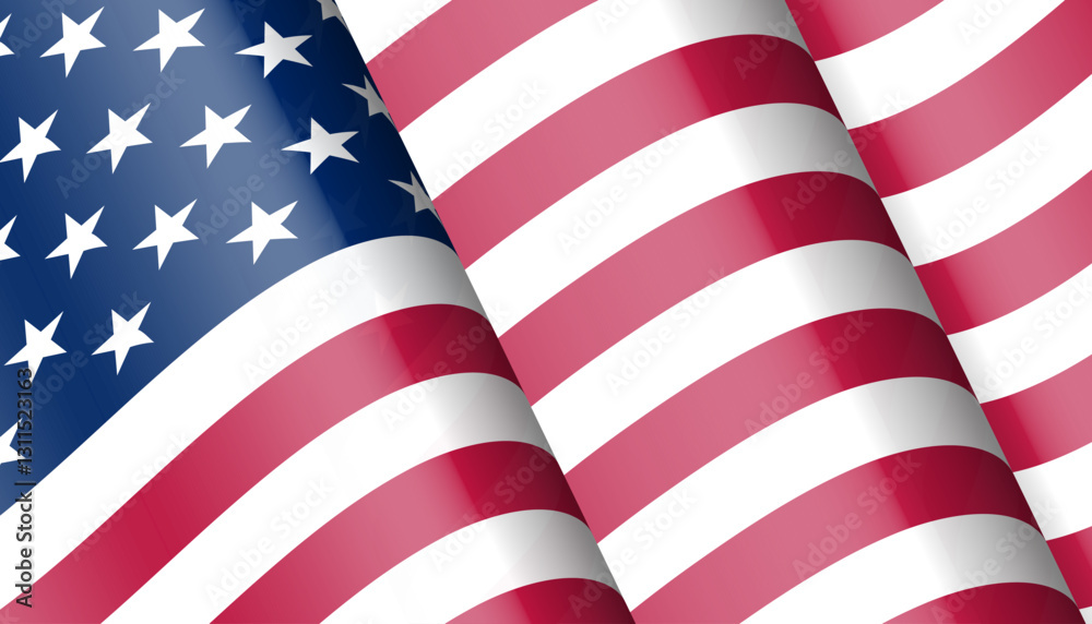 Fototapeta premium waving American flag. USA flag
