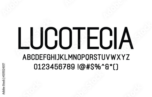 Lucotecia font for Logos and Headlines Isolated vector typeset