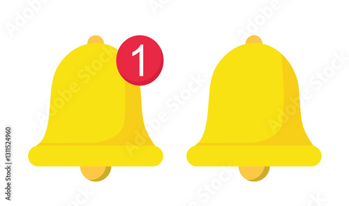 vector of gold notification bell icon