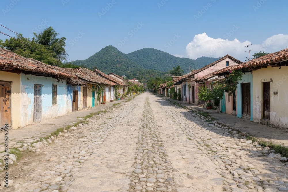 Traditional Houses in Latin American Towns with Colonial Style Traditional Houses in Latin American Towns with Colonial Style