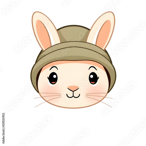 Osterhase-Sticker im Comic-Stil mit einer Mütze
