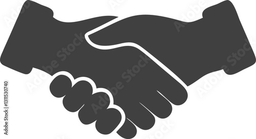 Simple Handshake Icon High-Quality Black and White Silhouette Vector.