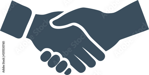 Handshake Silhouette Vector Icon White Background.