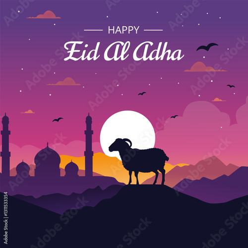 Vector Poster Background Full Color For Eid alAdha Celebration